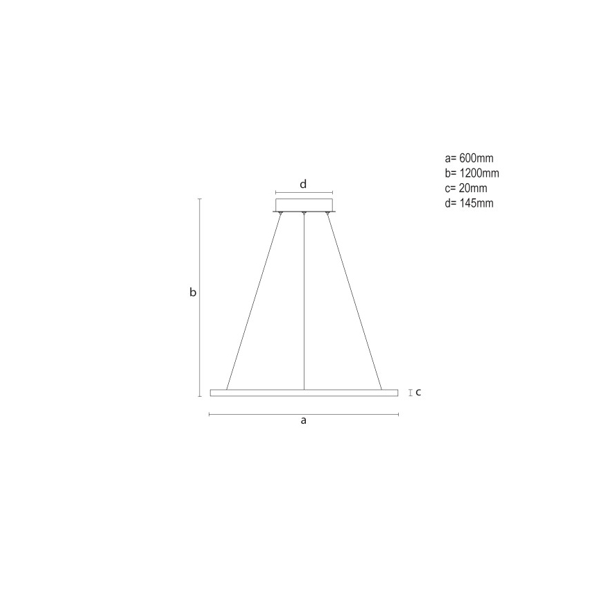 LED ściemnialny żyrandol na lince LED/32W/230V 3000-6500K śr. 60 cm + pilot zdalnego sterowania