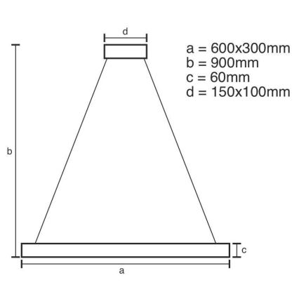 LED Ściemnialny żyrandol na lince LED/80W/230V 3000-6500K + pilot