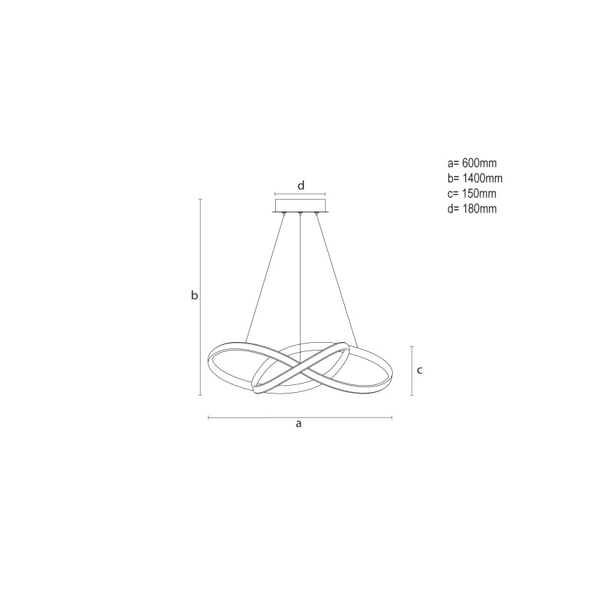 LED ściemnialny żyrandol na linkach LED/85W/230V 3000–6500K śr. 60 cm + pilot zdalnego sterowania