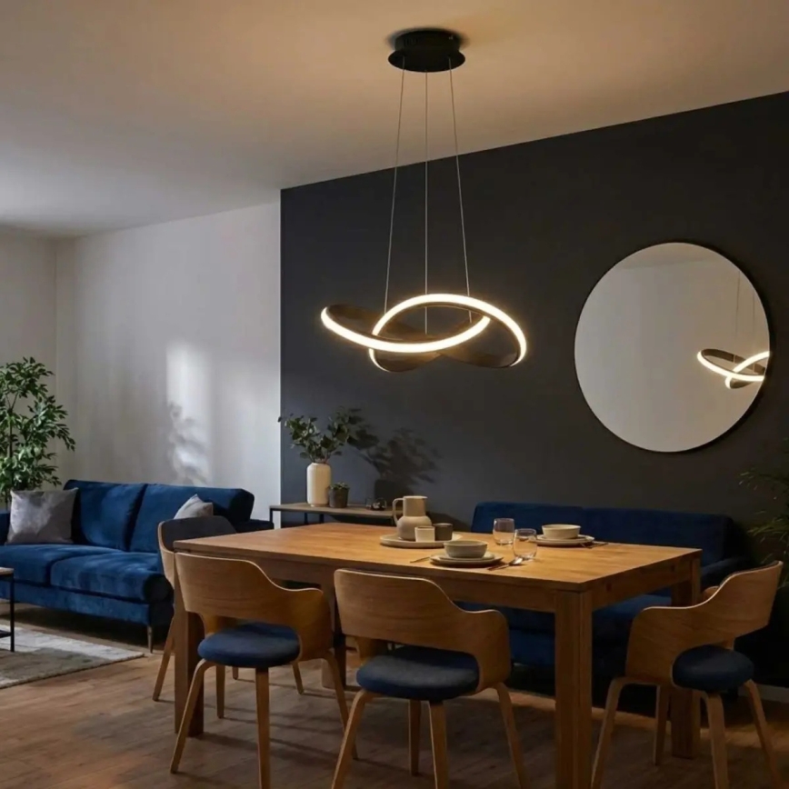 LED ściemnialny żyrandol na lince SALO LED/28W/230V 3000K czarny