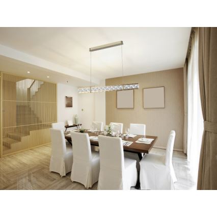 Ściemnialny kryształowy żyrandol na lince ENRIQUE LED/20W//230V 3000-6000K + zdalne sterowanie