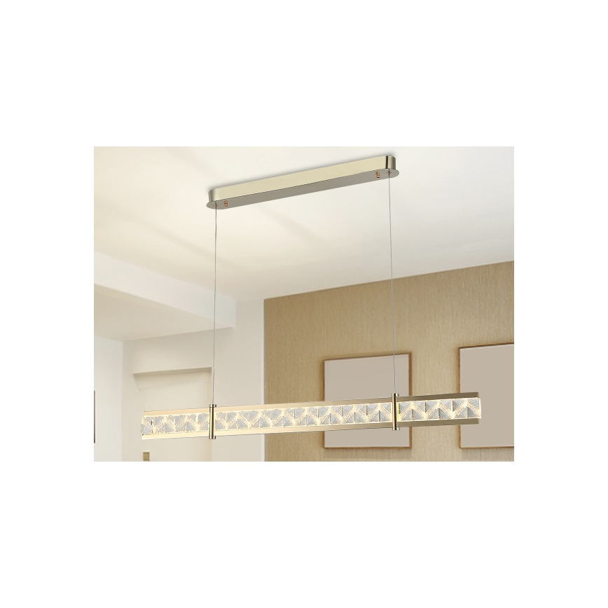 Ściemnialny kryształowy żyrandol na lince ENRIQUE LED/20W//230V 3000-6000K + zdalne sterowanie