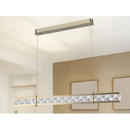 Ściemnialny kryształowy żyrandol na lince ENRIQUE LED/20W//230V 3000-6000K + zdalne sterowanie