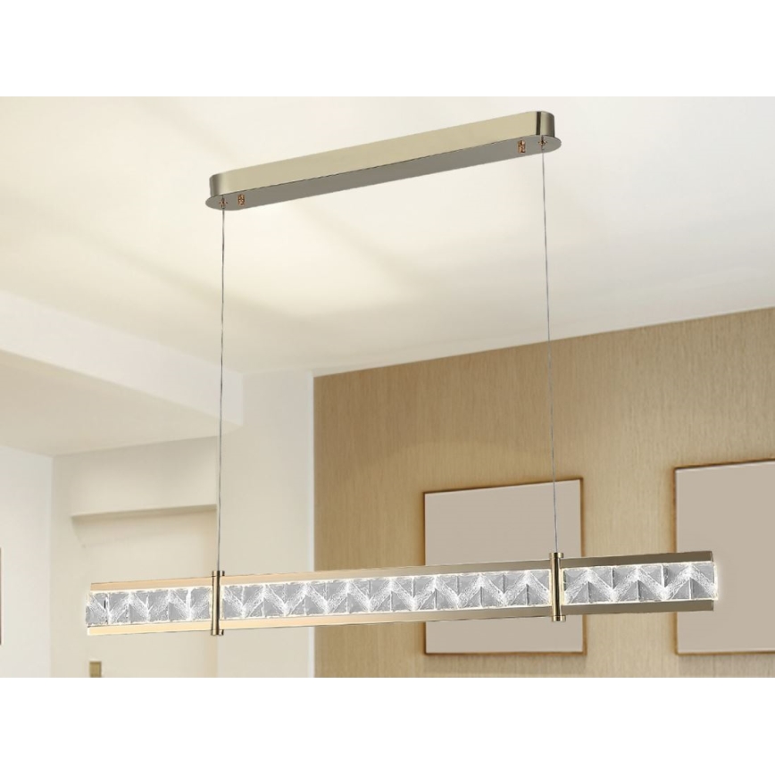 Ściemnialny kryształowy żyrandol na lince ENRIQUE LED/20W//230V 3000-6000K + zdalne sterowanie