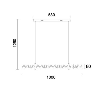 Ściemnialny kryształowy żyrandol na lince ENRIQUE LED/20W//230V 3000-6000K + zdalne sterowanie