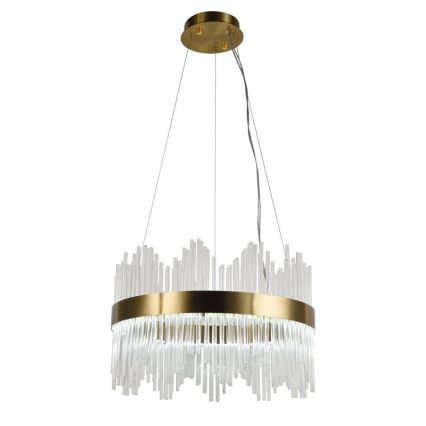 LED Regulowany kryształowy żyrandol na linkę LED/70W/230V 3000-6500K złoty + pilot do sterowania