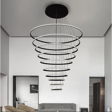 Lampa sufitowa LED ściemnialna na linkach LED/365W/230V 3000-6500K śr. 100 cm + pilot do zdalnego sterowania