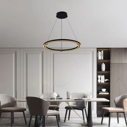 Lampa sufitowa LED ściemnialna na linkach LED/75W/230V 3000-6500K śr. 60 cm + pilot do zdalnego sterowania