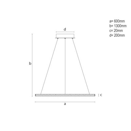 Ściemnialny żyrandol LED na lince 90W/230V 3000-6500K śr. 60 cm + pilot