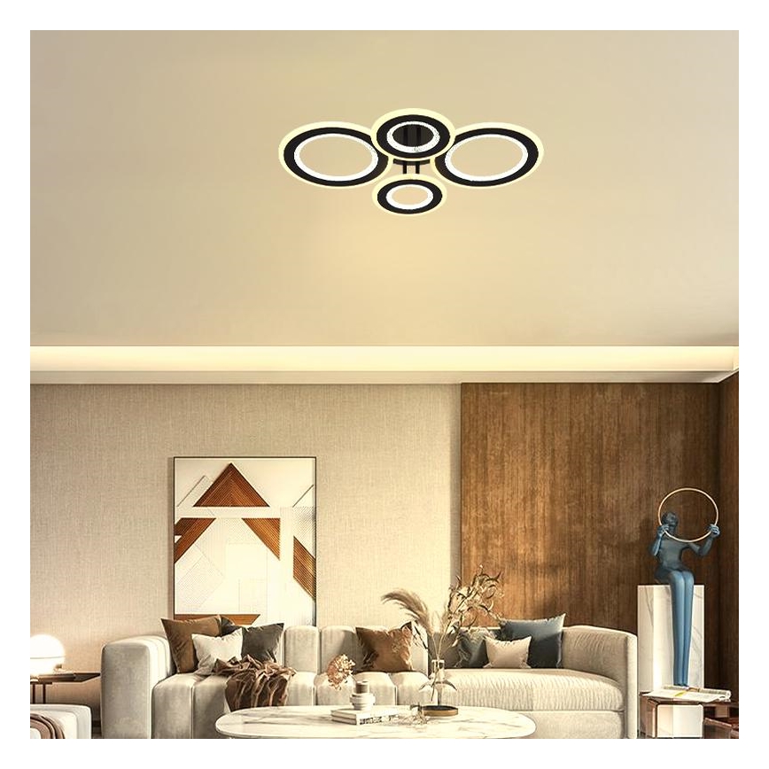 LED Ściemnialny żyrandol natynkowy LED/100W/230V 3000-6500K + pilot zdalnego sterowania