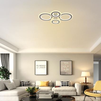 LED Ściemnialny żyrandol natynkowy LED/100W/230V 3000-6500K + pilot zdalnego sterowania