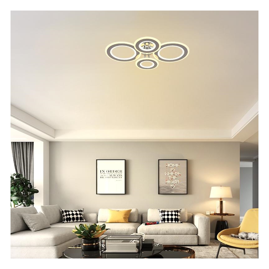 LED Ściemnialny żyrandol natynkowy LED/100W/230V 3000-6500K + pilot zdalnego sterowania