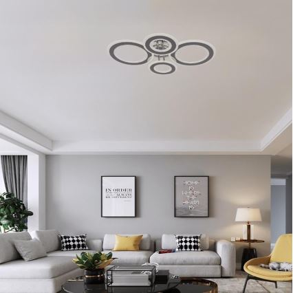 LED Ściemnialny żyrandol natynkowy LED/100W/230V 3000-6500K + pilot zdalnego sterowania