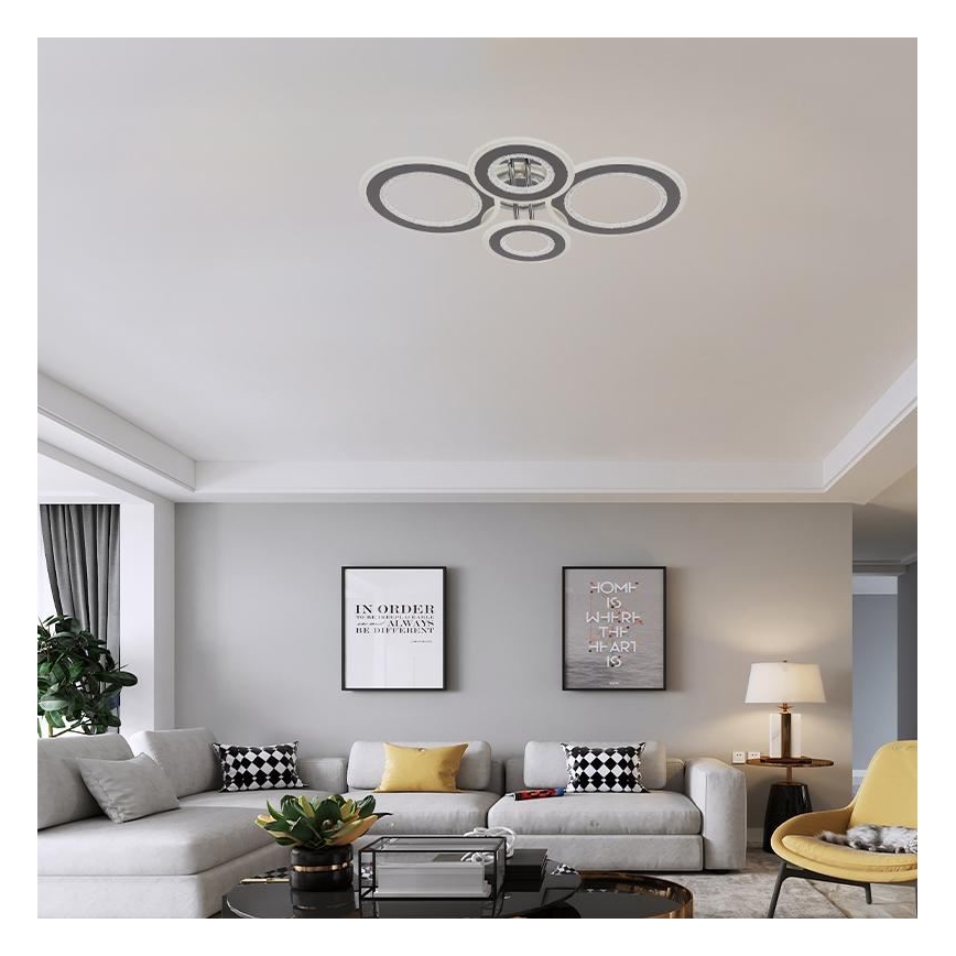 LED Ściemnialny żyrandol natynkowy LED/100W/230V 3000-6500K + pilot zdalnego sterowania