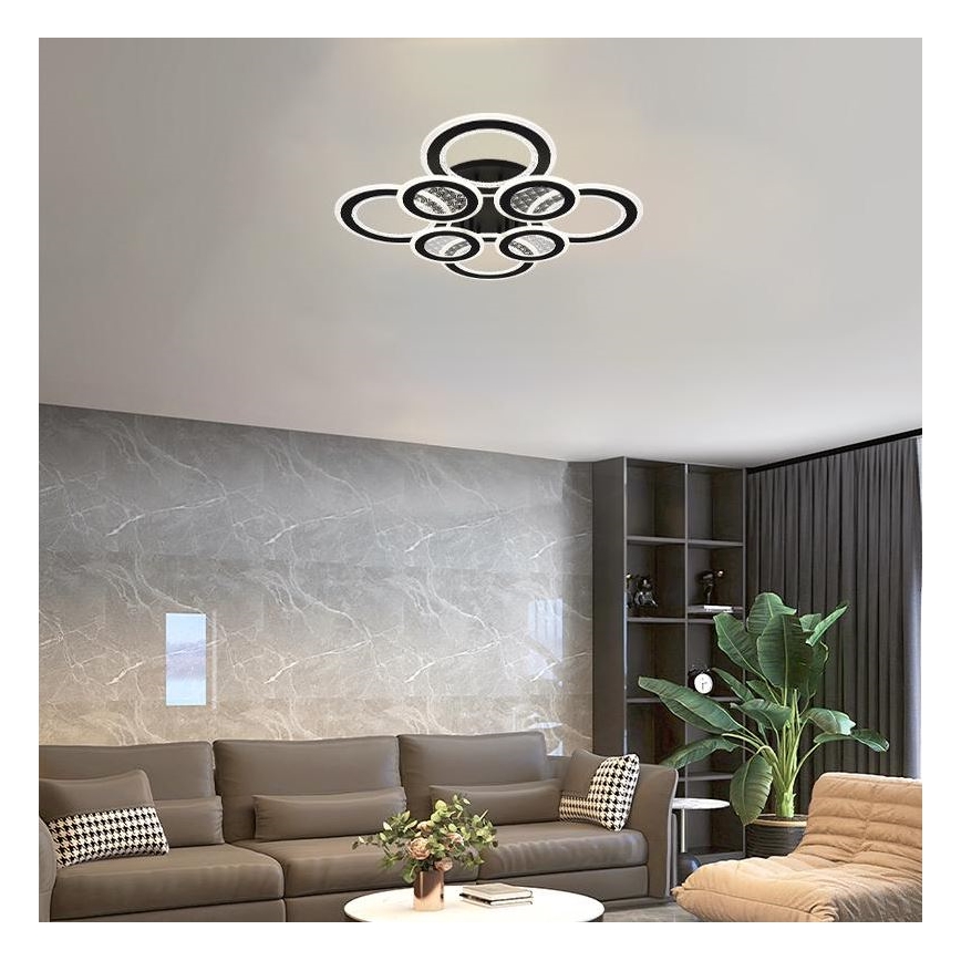 LED Ściemnialny żyrandol natynkowy LED/200W/230V 3000-6500K + pilot zdalnego sterowania