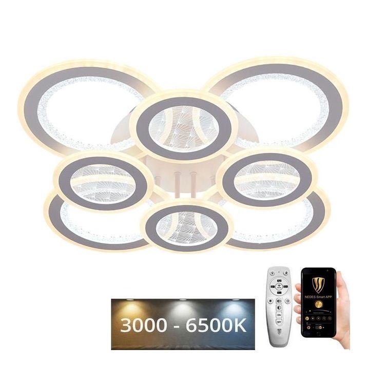 LED Ściemnialny żyrandol natynkowy LED/200W/230V 3000-6500K + pilot zdalnego sterowania