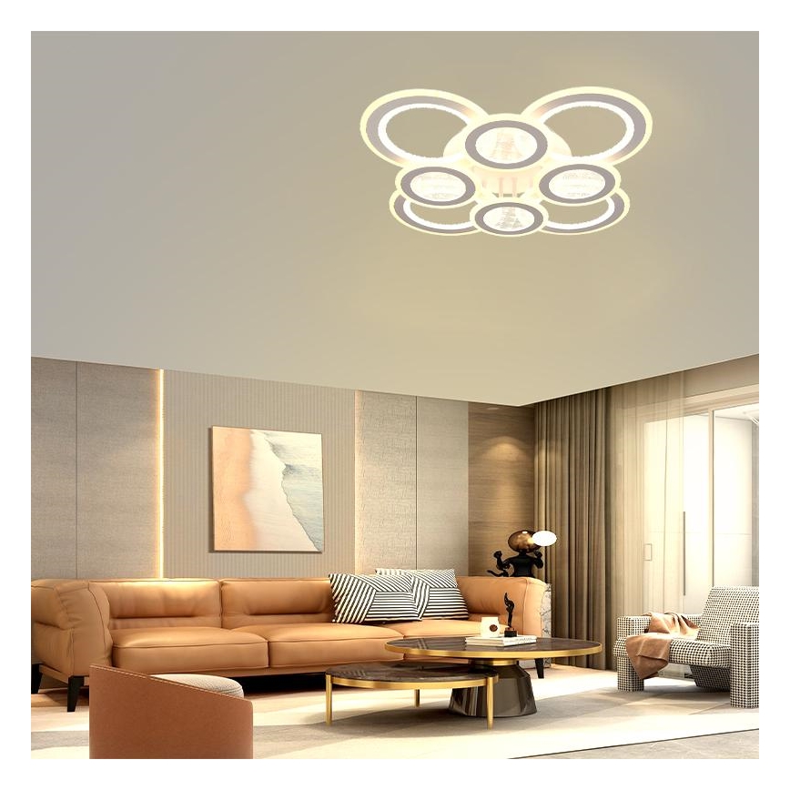 LED Ściemnialny żyrandol natynkowy LED/200W/230V 3000-6500K + pilot zdalnego sterowania