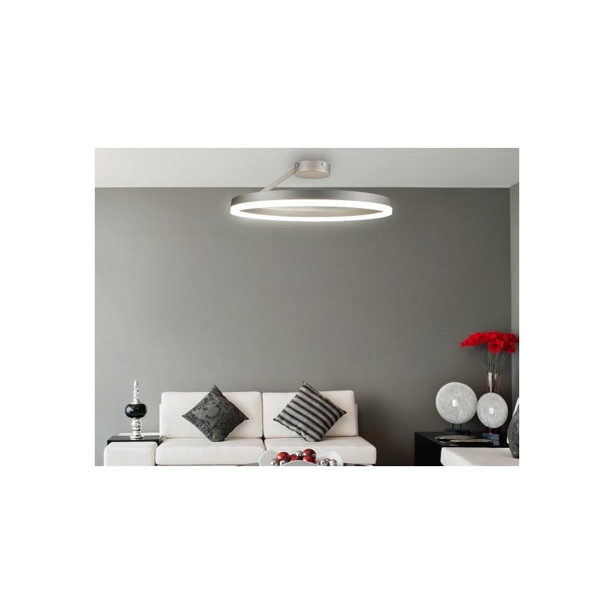 LED Ściemnialny żyrandol natynkowy LED/40W/230V 3000-6500K matowy chrom + zdalne sterowanie
