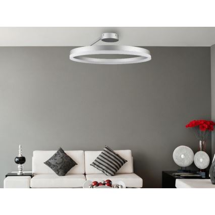 LED Ściemnialny żyrandol natynkowy LED/40W/230V 3000-6500K matowy chrom + zdalne sterowanie