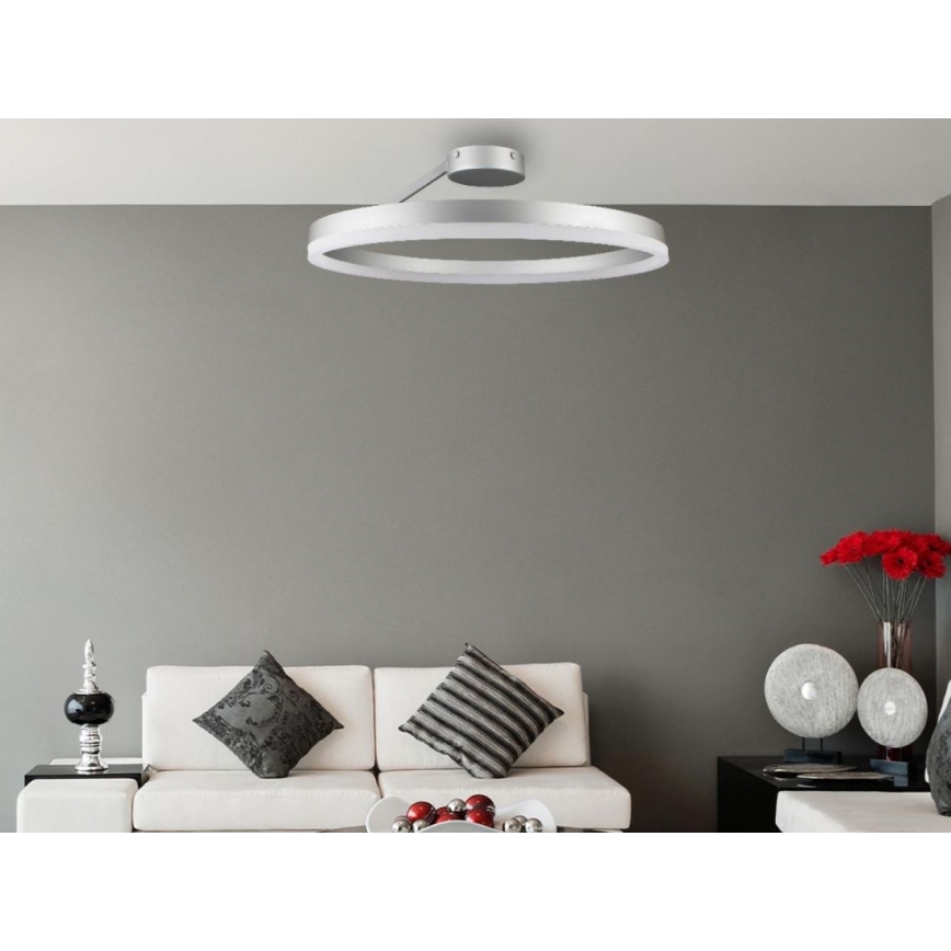 LED Ściemnialny żyrandol natynkowy LED/40W/230V 3000-6500K matowy chrom + zdalne sterowanie
