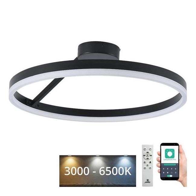 LED Ściemnialny żyrandol natynkowy LED/40W/230V 3000-6500K czarny + zdalne sterowanie