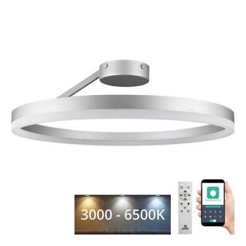 LED Ściemnialny żyrandol natynkowy LED/40W/230V 3000-6500K matowy chrom + zdalne sterowanie
