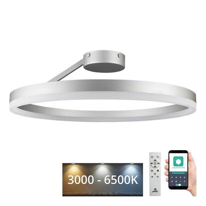 LED Ściemnialny żyrandol natynkowy LED/40W/230V 3000-6500K matowy chrom + zdalne sterowanie