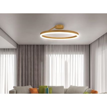 LED Ściemnialny żyrandol natynkowy LED/40W/230V 3000-6500K złoty + zdalne sterowanie