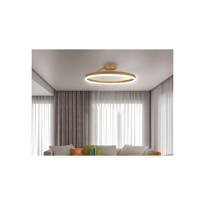 LED Ściemnialny żyrandol natynkowy LED/40W/230V 3000-6500K złoty + zdalne sterowanie