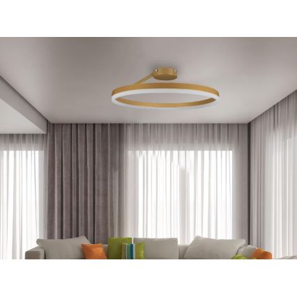 LED Ściemnialny żyrandol natynkowy LED/40W/230V 3000-6500K złoty + zdalne sterowanie