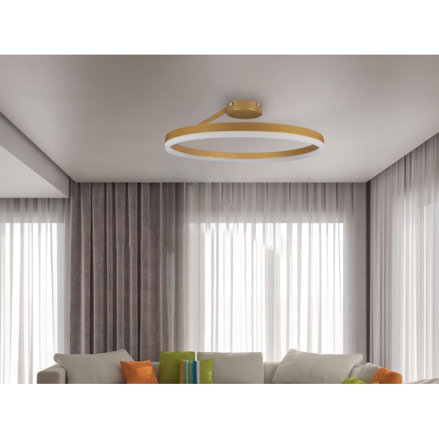 LED Ściemnialny żyrandol natynkowy LED/40W/230V 3000-6500K złoty + zdalne sterowanie