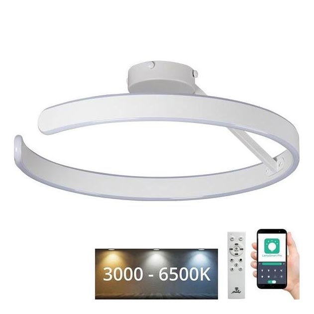 LED Ściemnialny żyrandol natynkowy LED/72W/230V 3000-6500K biały + zdalne sterowanie