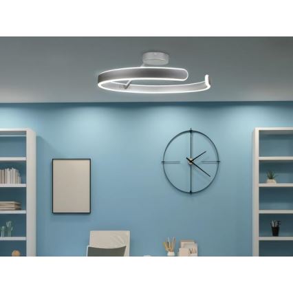LED Ściemnialny żyrandol natynkowy LED/72W/230V 3000-6500K matowy chrom + zdalne sterowanie