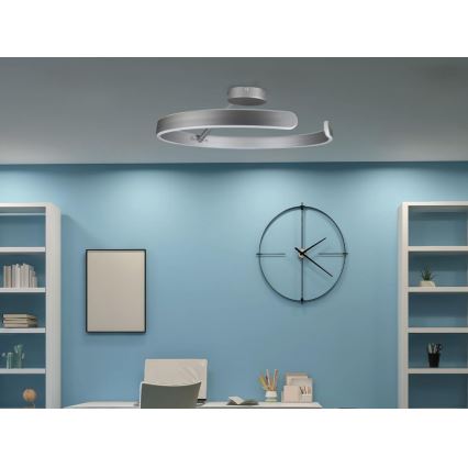 LED Ściemnialny żyrandol natynkowy LED/72W/230V 3000-6500K matowy chrom + zdalne sterowanie