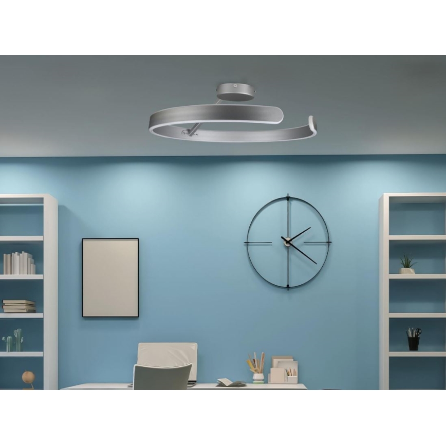 LED Ściemnialny żyrandol natynkowy LED/72W/230V 3000-6500K matowy chrom + zdalne sterowanie