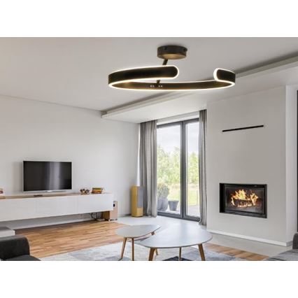 LED Ściemnialny żyrandol natynkowy LED/72W/230V 3000-6500K czarny + zdalne sterowanie