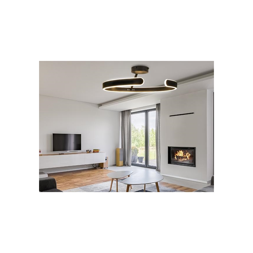 LED Ściemnialny żyrandol natynkowy LED/72W/230V 3000-6500K czarny + zdalne sterowanie