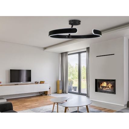 LED Ściemnialny żyrandol natynkowy LED/72W/230V 3000-6500K czarny + zdalne sterowanie