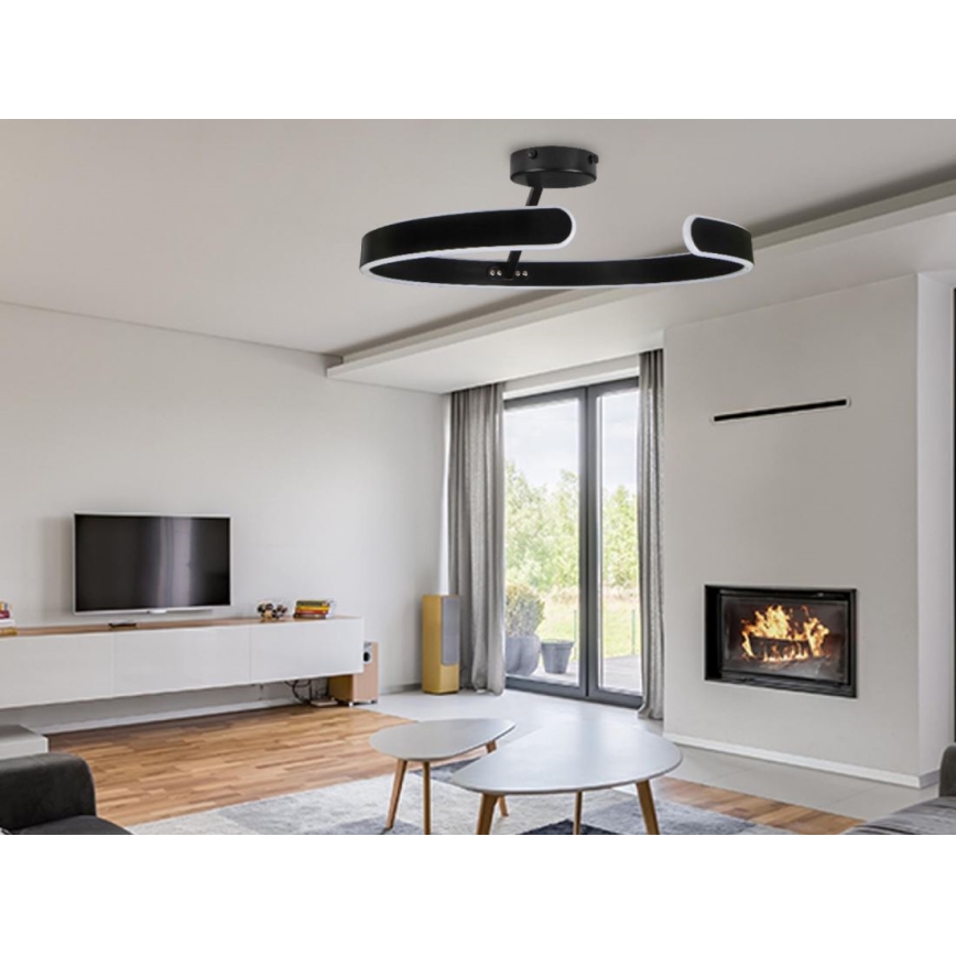 LED Ściemnialny żyrandol natynkowy LED/72W/230V 3000-6500K czarny + zdalne sterowanie