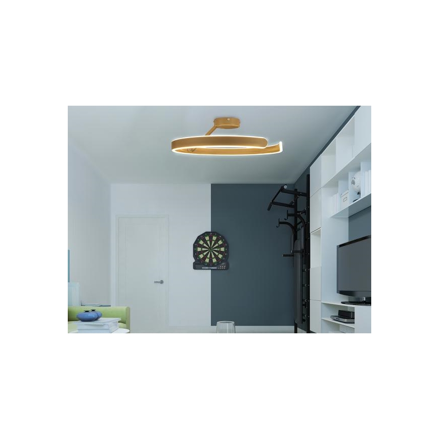 LED Ściemnialny żyrandol natynkowy LED/72W/230V 3000-6500K złoty + zdalne sterowanie