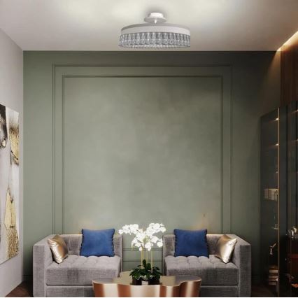 LED Ściemnialna kryształ Żyrandol natynkowy LED/75W/230V 3000-6500K biały + pilot zdalnego sterowania