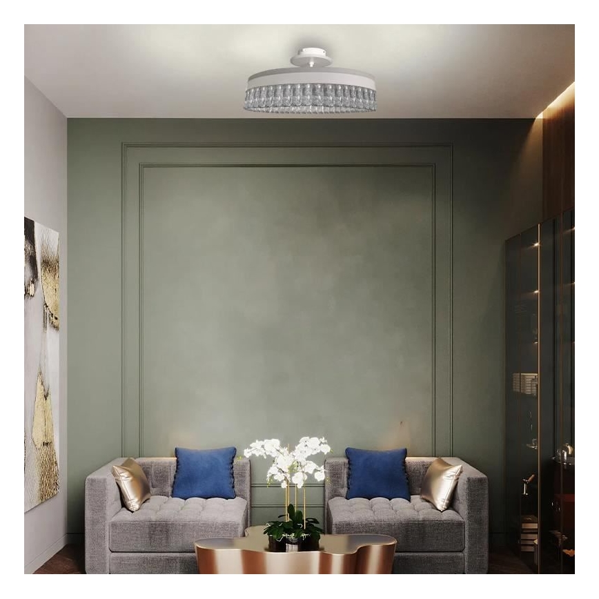 LED Ściemnialna kryształ Żyrandol natynkowy LED/75W/230V 3000-6500K biały + pilot zdalnego sterowania
