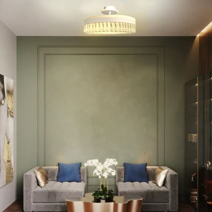 LED Ściemnialna kryształ Żyrandol natynkowy LED/75W/230V 3000-6500K biały + pilot zdalnego sterowania