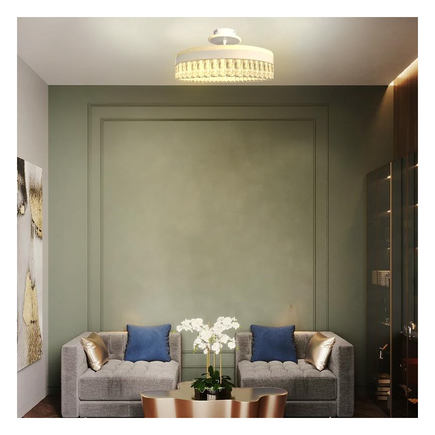 LED Ściemnialna kryształ Żyrandol natynkowy LED/75W/230V 3000-6500K biały + pilot zdalnego sterowania
