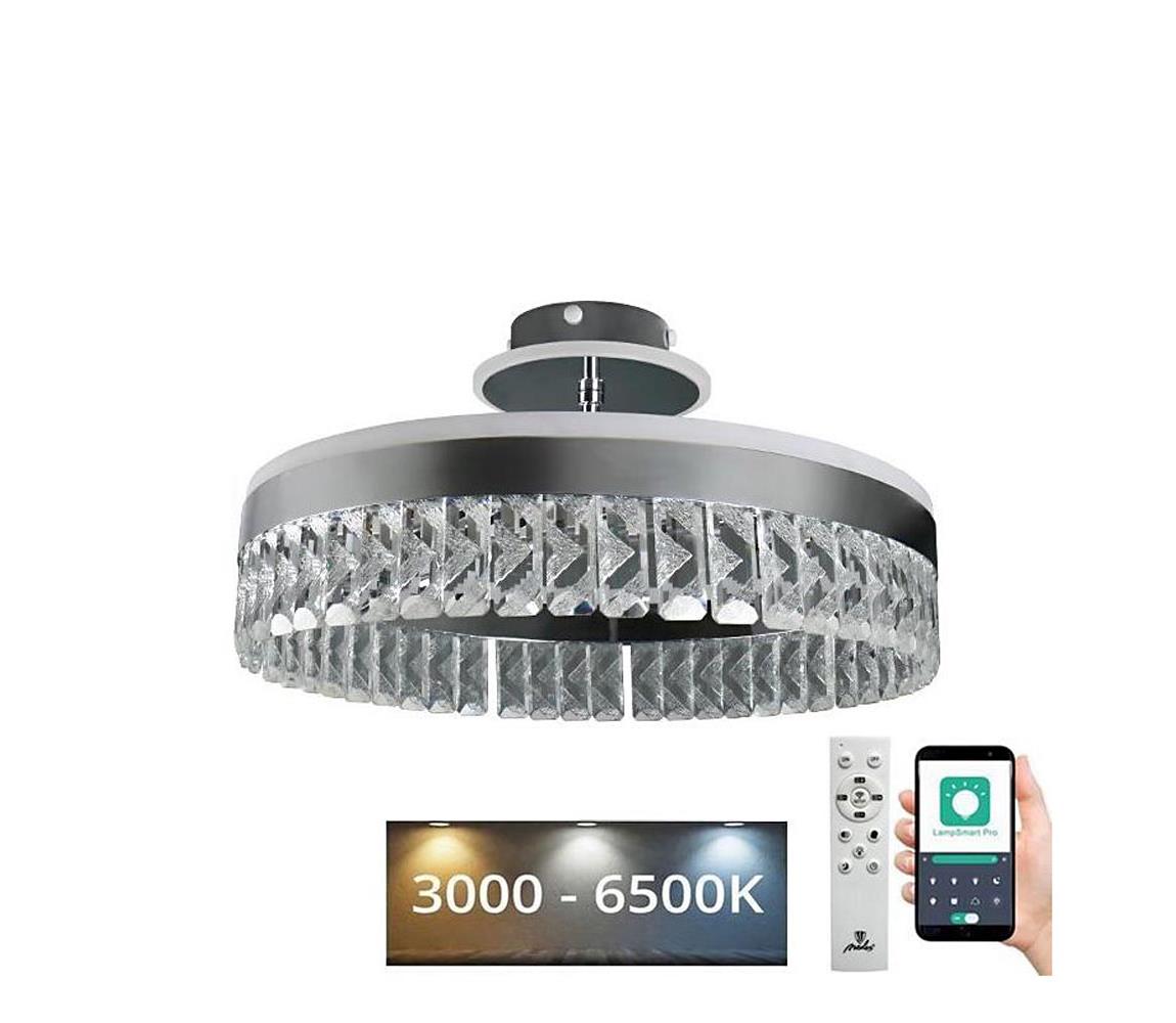 LED Ściemnialny żyrandol natynkowy LED/75W/230V 3000-6500K chrom + zdalne sterowanie