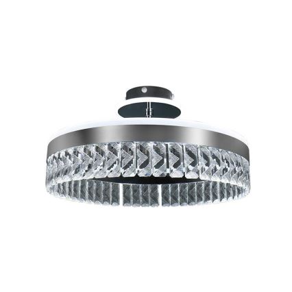 LED Ściemnialny kryształowy żyrandol natynkowy LED/75W/230V 3000-6500K matowy chrom + zdalne sterowanie