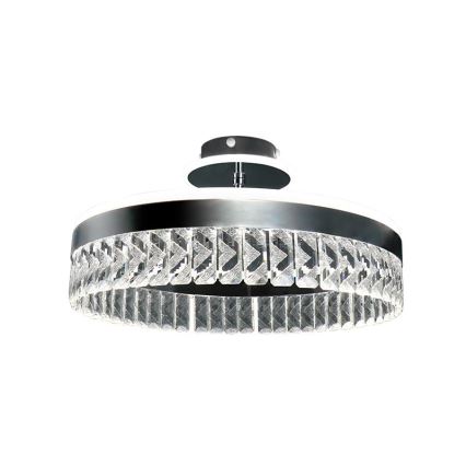 LED Ściemnialny kryształowy żyrandol natynkowy LED/75W/230V 3000-6500K matowy chrom + zdalne sterowanie