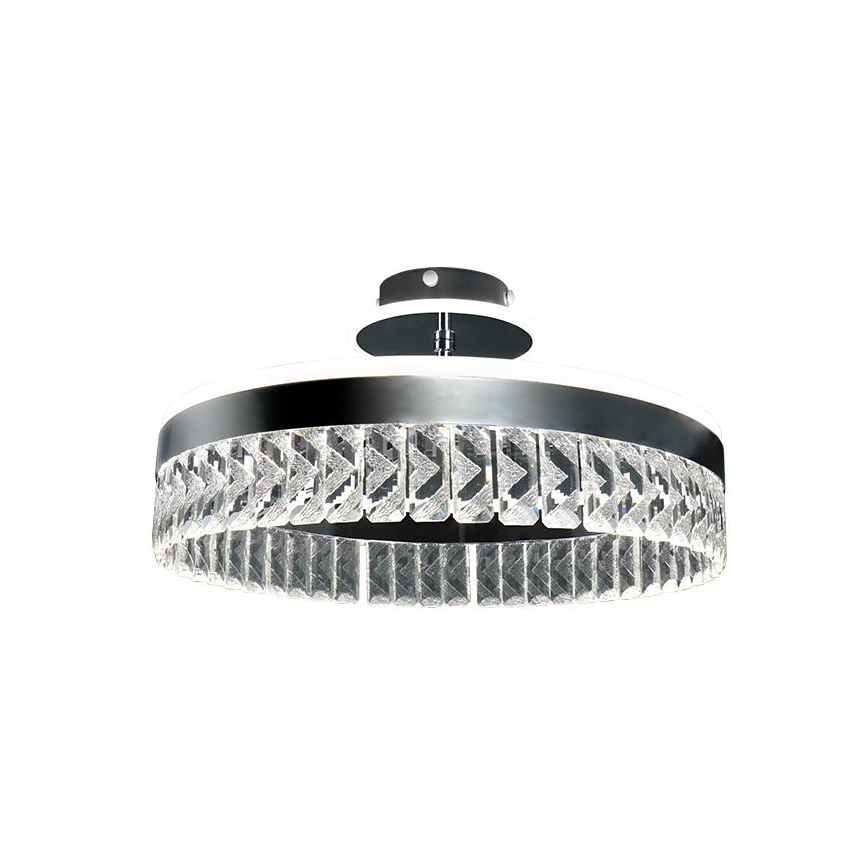 LED Ściemnialny kryształowy żyrandol natynkowy LED/75W/230V 3000-6500K matowy chrom + zdalne sterowanie