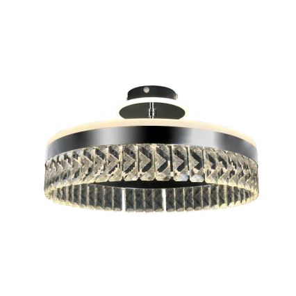 LED Ściemnialny kryształowy żyrandol natynkowy LED/75W/230V 3000-6500K matowy chrom + zdalne sterowanie
