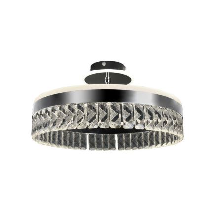 LED Ściemnialny kryształowy żyrandol natynkowy LED/75W/230V 3000-6500K matowy chrom + zdalne sterowanie